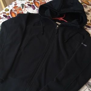 Columbia black fleece hooded jacket